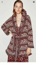Zara WOMAN Tribal Print Navajo Jacquard Aztec Cardigan Coat Blogger SZ US S NEW - £139.47 GBP