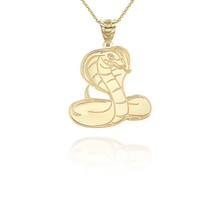 10k Solid Gold Small Snake Pendant Necklace - Yellow, Rose, or White - £142.56 GBP+