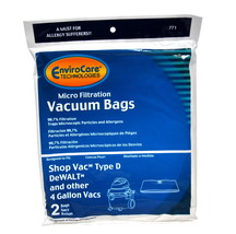 Envirocare Vac Bags Designed To Fit Shop Vac Type D and Other 4 Gallon V... - $7.95