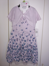 Knit Works Girl&#39;s 2-PC Sleeveless Knit Dress W/CROPPED JACKET/SCRUNCHIE-NWT-$60 - £16.22 GBP