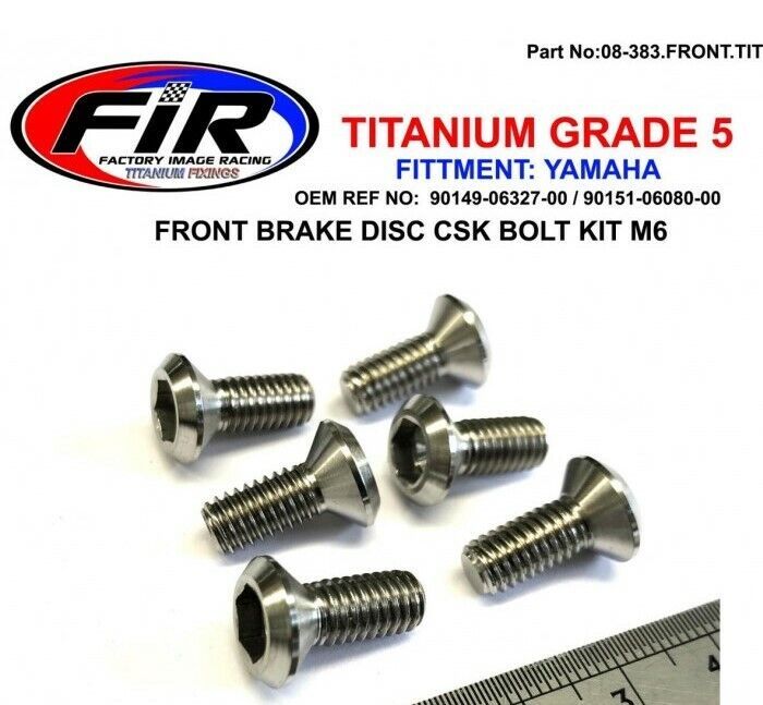 FIR disc bolt 6 x front + 6 x rear set kit titanium 6mm YAMAHA YZF450 18-21 - $38.95