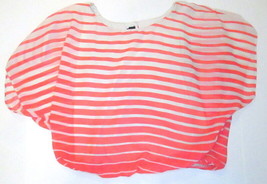 Bcx Striped Peach Pink Coral Blouse Top Sze Small Lined - £11.60 GBP