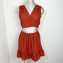 Zara Openwork Embroidered Terracota Dress Size Large Blogger Favorite Mi... - $40.00