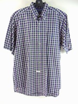 Ralph Lauren Golf Tilden Blue Plaid Button Down Shirt M - £23.34 GBP