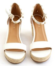 Esprit White Romy Espadrille Wedge Sandal Studded Ankle Strap Shoes Wome... - £43.94 GBP