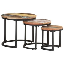 Side Tables 3 pcs Solid Reclaimed Wood - £69.70 GBP