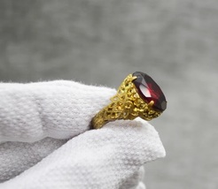 Antique ring with red stone. 1910-1920, size 16.5mm - £63.20 GBP