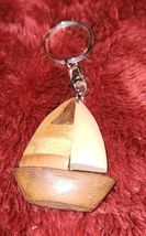 Wood Sailboat Keychain Key Fob Ocean Beach Pirate Fan Boat - $9.99
