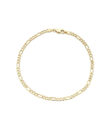 18k Layered Real Gold Filled Anklet Bracelet Figaro 10&quot; - $11.30