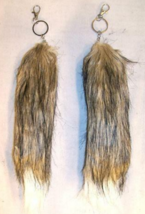 FOX TAIL KEY CHAIN LIGHT BROWN  WITH WHITE TIP foxes wild animal fur tai... - $4.74