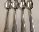 Lenox BEAD Stainless Glossy PLUME (4) 7-1/8&quot; Soup / Place Spoons 18/10 F... - $24.99