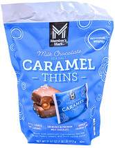 Member&#39;s Mark Milk Chocolate Sea Salt Caramel Thins 50 Ct EXP 01/2026 - $23.28