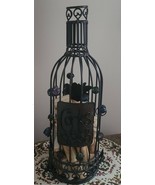 Brown ~ Metal ~ Wine Cork Storage Basket ~ Container ~ Beaded &amp; Leaf Design - €34,41 EUR
