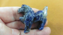 Y-HOR-P-561 Blue gray Sodalite HORSE gemstone carving figurine stone wil... - £11.02 GBP
