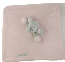 blankets and beyond elephant lovey Pink &amp; Gray Plush Security Blanket... - £13.07 GBP