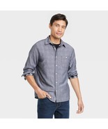 Double Weave Long Sleeve Button-Down Shirt - Goodfellow &amp; Co Gray XL - £14.98 GBP