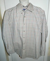 Pendleton Broadway Cloth Shirt Men&#39;s Medium Beige Plaid Cotton Long Slee... - $13.07