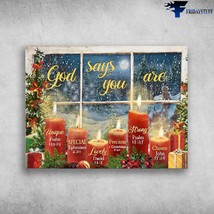 Christmas Poster Christmas Gift Window Decor God Says You Are Unique Special Lov - £12.57 GBP