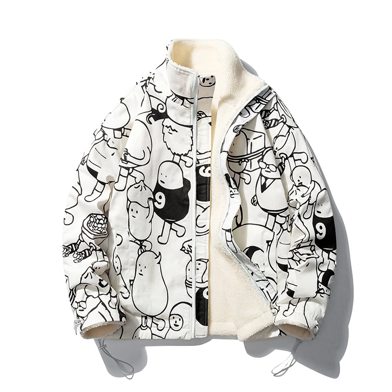 LAPPSTER Y2k Japanese Streetwear Fleece  Jacket  Winter Oversized  Windbreakers  - £156.31 GBP