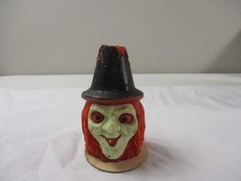 Vintage Gurley Halloween Large Witch Face Wax Candle 4.5&#39;&#39; tall - £31.14 GBP