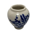 Price Blue White Small Hand Painted Ceramic Vase Made In Japan - $7.75