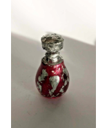 Vintage Handmade Hand Painted Signed Snuff Perfume Bottle Sliver Leaf De... - $22.94 CAD