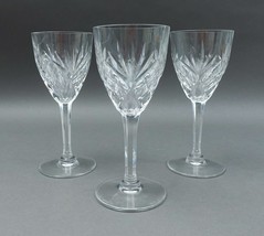 St. Louis Crystal France Chantilly 7 3/4&quot; Water Goblet Glasses Set Of 3 - £141.63 GBP