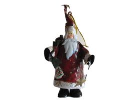 Santa Christmas Tree Ornament Whimsical 5.5&quot; Star Toy Gift Bag Rustic Am... - $9.99