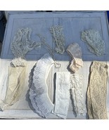 Lot Of Antique LACE Trims + Heavily Embroidered Sleeves &amp; Collars Edward... - €33,94 EUR