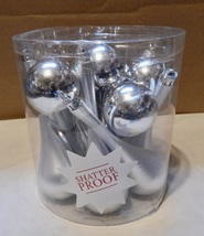 Christmas Ornaments Teardrop Shape 12ea 5.9 “ Long Shiny &amp; Dull Silver NIB 271O - £8.54 GBP