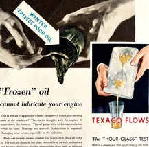 Texaco Gasoline 1931 Advertisement Lithograph Hourglass Frozen Oil 1 DWCC5 - £31.38 GBP