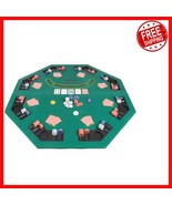 Solid Wood Folding Poker Table Top - Elegant 8 Player Set-Up with Carryi... - $169.41 CAD