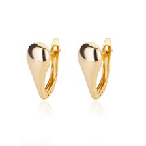 Gold Earrings Design Fashion Gold Plated Cubic Zirconia Hoop Wedding Ear... - $25.04