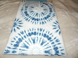 NEW RETRO Tie Dye STARBURST TABLECLOTH 60&quot; Round Blue White - £17.59 GBP