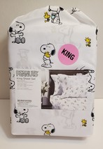 NWT Peanuts Snoopy hugging Woodstock KING sheets 4 piece set by Berkshire - £43.57 GBP