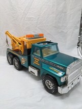Nylint Blue Green Tough Man Towing Pressed Steel Truck 15&quot; - £55.25 GBP