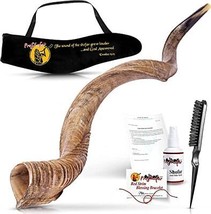 ProShofar Israel Shofar Set, Natural Kudu Horn Shofar, Kosher Shofar Instrument - £186.52 GBP