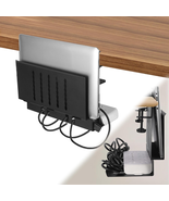 Desk Side Storage, Laptop Holder with Cable Management Tray, 2 in 1 Stee... - $45.76
