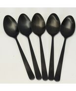 Herdmar Oslo Black Oval Soup Spoons Matte 8 3/8&quot; 18/10 Lot of 5 - €62,64 EUR