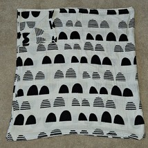 Cloud Island Black White Print Muslin Cotton Swaddle Blanket Baby Lovey Stripe - £19.57 GBP