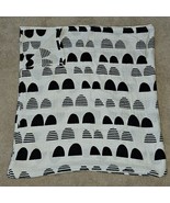 Cloud Island Black White Print Muslin Cotton Swaddle Blanket Baby Lovey Stripe - $24.70