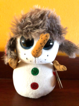 Ty Beanie Boos 6&quot; Buttons the Christmas Snowman Plush 2018 Beanbag Stuff... - £7.75 GBP