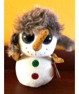 Ty Beanie Boos 6&quot; Buttons the Christmas Snowman Plush 2018 Beanbag Stuff... - $188.16 MXN