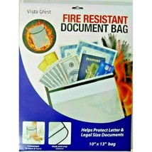 Vista Crest Fire Resistant Document Bag Protects Important Papers Letter... - £16.80 GBP