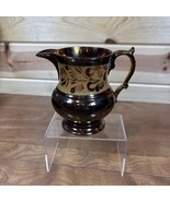 English Creamer Pottery Jug Lustre Pitcher Copper Colored Lusterware Ant... - $65.44