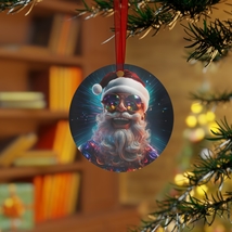 Santa Ceramic Ornament, Owl Christmas Gift For Family, Holiday Tree Decor - £6.25 GBP