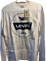 Levi&#39;s Mens White Long Sleeve Graphic Print Casual Size S - £14.28 GBP