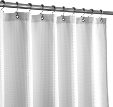 Stall Shower Curtain Fabric 36 X 72 Inch, Waffle Weave Half Size Small, Hotel Lu - £19.18 GBP