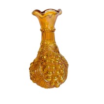 Imperial Glass Iridescent Orange Grapes Marigold Genie Vase Decanter - £15.02 GBP