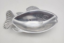 Vtg 6 ×10 In   Fish Shaped Pewter Bowl Made In India - £10.22 GBP